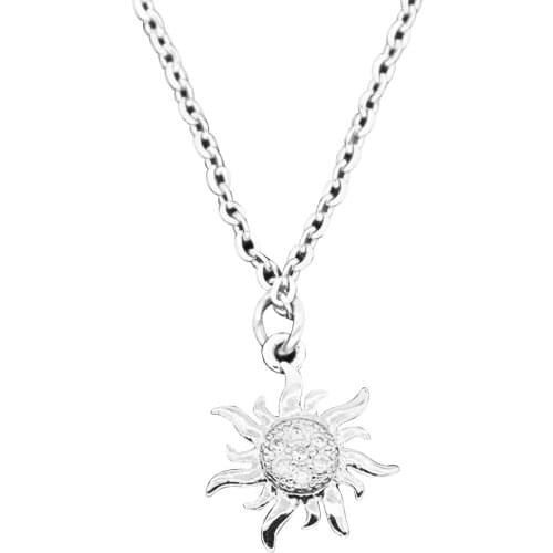 Fashion Jewelry Womens Shiny Rhinestone Sun Pendant Necklace Christmas Gift