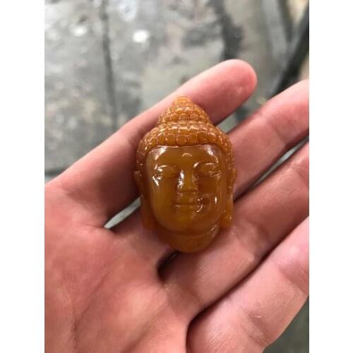 Natural A yellow jade pendant hand-carve guanyin jade pendants brand men jade necklace women jadeite jade jewelry