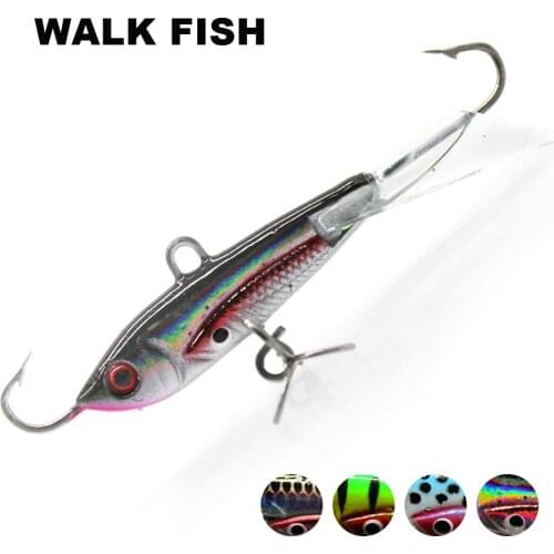 Walk Fish 1Pcs Winter Ice Fishing Lure 60mm 10.5g Lead Jigging Sinking Hard Baits VIB Sharp Fishing Hooks