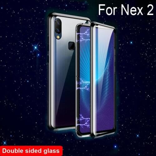 Luxury Magnetic Adsorption Case For VIVO Nex 2 Metal Frame Doubl Sided Glass Cover For VIVO Nex 2 Protective Phone Case Shell