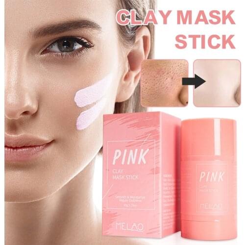 Pink Purifying Clay Stick Mask Face Moisturizes Oil Control Deep Clean Pore Blackhead Remover Acne Deep Cleansing TSLM1