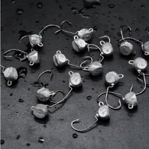 BaMMax Fishing hook 5pcs/lot 2.5g 3.5g Lead head crank Jig hooks with soft worm lure carp fishing tackle accessories pesca