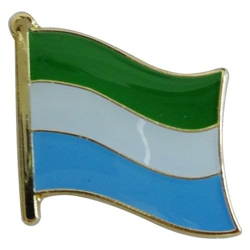 Sierra Leone country flag lapel pin badge+Iron plated brass+paints+epoxy+butterfly back button-Free shipping(350 pcs/lot)