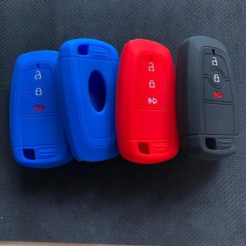Smart Silicon Cover Case FOB Holder For Ford F-Series F150 F250 F350 F450 F550 Edge LINCOLN MKC MKZ Mark Town 3Button Key