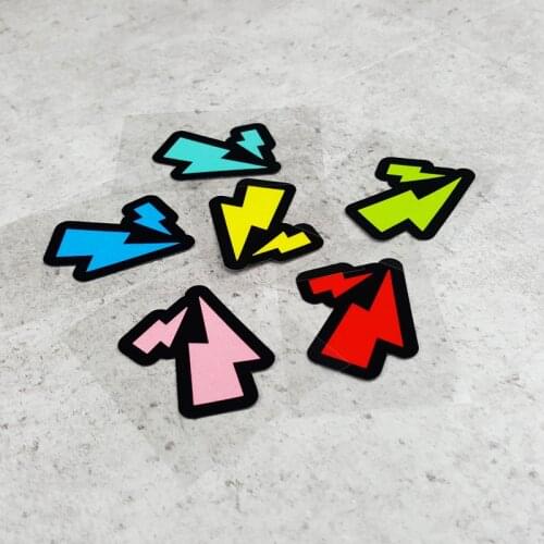 LuLuSticker #065 5x5cm Lightning Shape Car Scratch Trunk Window Motorcycle Helmet Lens Safety Reflective Stickers and Decals