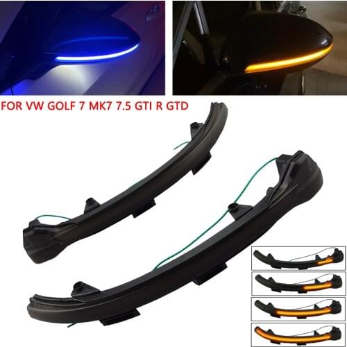 High-quality For VW Golf 7.5 MK7.5 GTI R GTD RLINE MK7 7 Dynamic Blinker LED Turn Signal Mirror 2013 2014 2016 2018