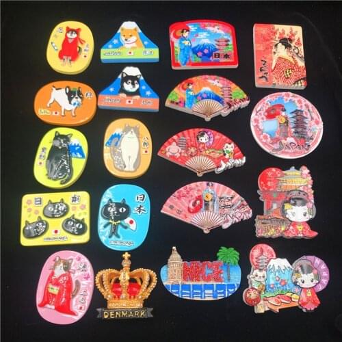 Japanese Fridge Magnet Japan Classical Woman Style Color Printing Dancer 3D Resin Fridge Magnet Souvenir Home Decoration