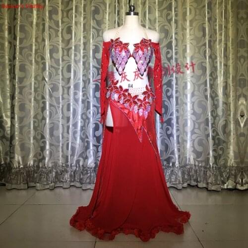 2018 New Professional Belly Dancing Clothing Luxury Women Oriental Belly Dance Costumes For belly dance Performance suit