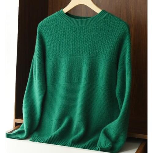 Zocept Winter Thick O-Neck Sweater Women Fashion Knitted Jacquard Long Sleeve Warm 100% Wool Pullovers Female Chic Jumper Top