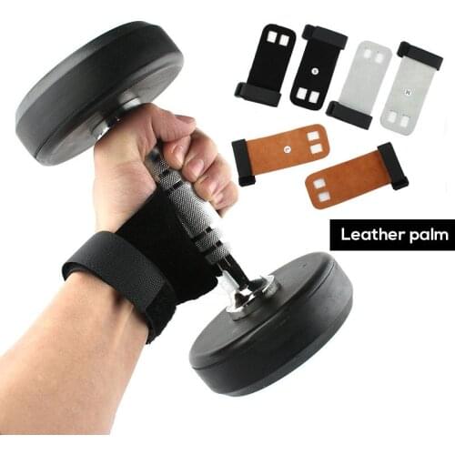 1 Pair Leather Crossfit Gymnastics Guard Palm Protectors Glove Pull Up Bar Non-slip Weight Lifting Glove Gym Gloves