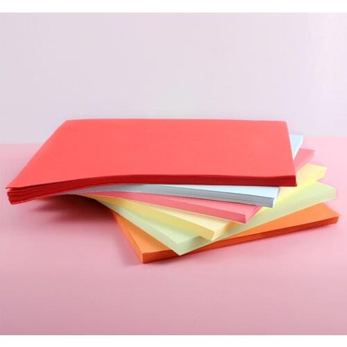 100 Sheets of Color 70g A4 Printing Copy Paper 100pcs Kindergarten Handmade Origami Learning Office Supplies