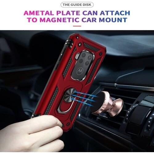 100pcs/lot Car Ring Bracket Shockproof Armor Phone Case For Moto One ZOOM One Pro P40 Power One Action Z4