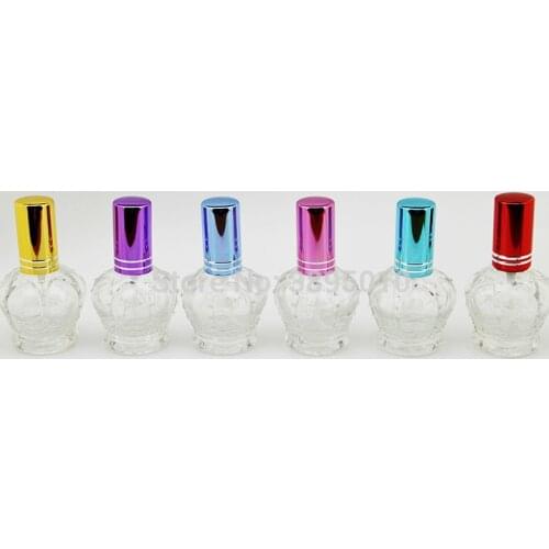 15ML Can Be Added Transparent Glass Spray Perfume Bottle Empty Mini Crown Shape Perfume Bottle F483