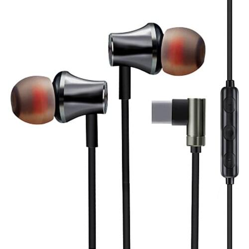 2019 Free Shippiing TYPE-C Free- Call Noise Curved Plug Earphones