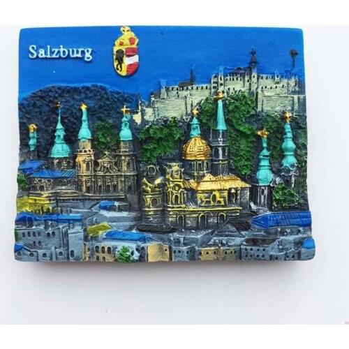 BABELEMI Salzburg Austria 3D High-end Hand-made Fridge Magnets Landmark Travel Souvenirs Gift Refrigerator Magnetic Sticker