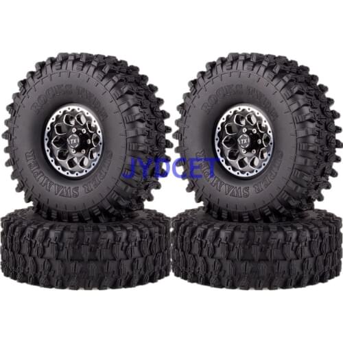 4pcs 1.9" Wheel Rim & 120mm Super Swamper Tyre Tires 1065-7037 For RC 1/10 Model Rock Crawler TRX-4 CC01