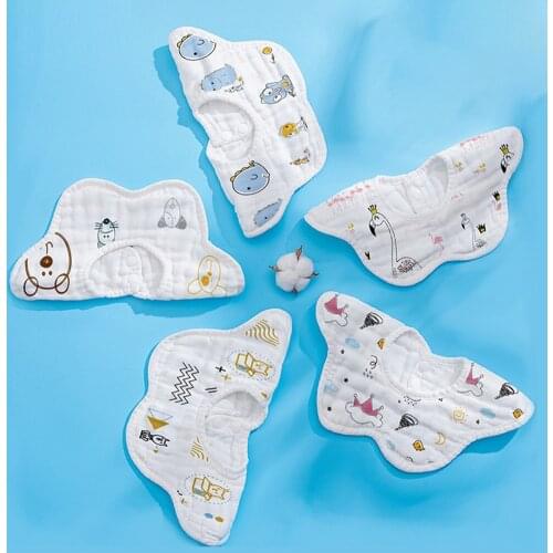 5pcs Cartoon 360 Degree Baby Stuff Cotton Baby Bibs Embroidery Baby Girl Bibs Muslin Cute Newborn Toddler Scarf Burp Cloths