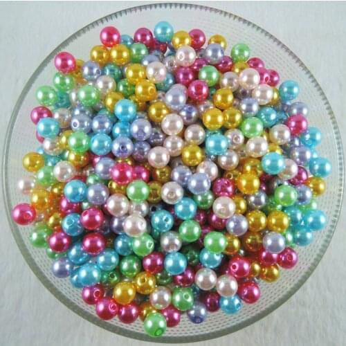 6mm 8mm 10mm Mixed Colors Acrylic Round Imitation Plastic Pearl Beads for DIY Fashion Bead Bracelet Jewelry AS-40