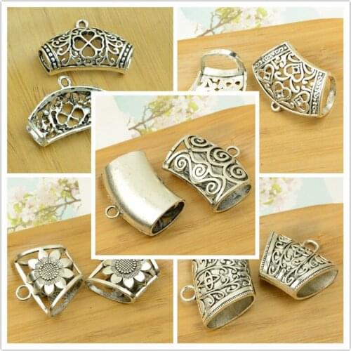 Big hole bead large size hollow carved out alloy pendant antique silver fit jewelry making accessories findings necklace chain