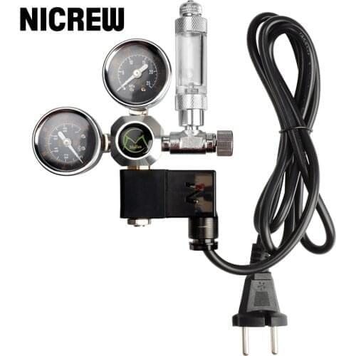 NICREW Aquarium CO2 Regulator Magnetic Solenoid Kit Check Valve Fish Tank Accessories CO2 Control System Reactor Generator Set
