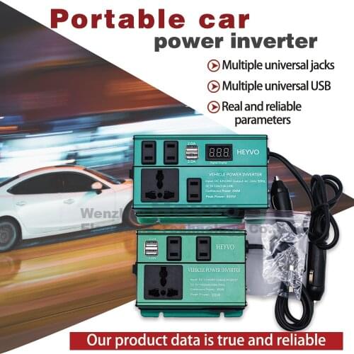 Car inverter charger converter digital display LED power supply car solar inverter DC12V/24V universal AC 220V car adapter charg