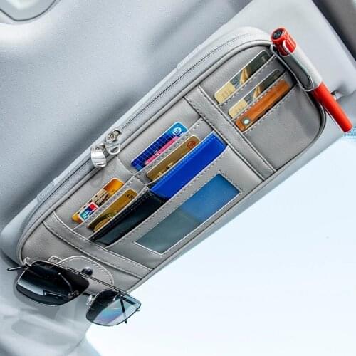 Car Auto Sun Visor Point Pocket Organizer Pouch Bag Card Glasses Storage Holder Car-styling IC Card Holder Sunshade Bag