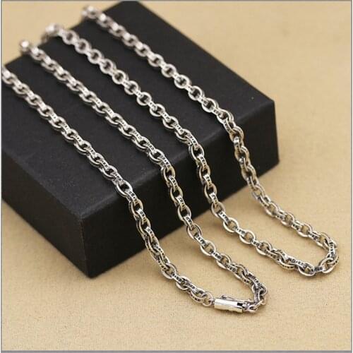 CH Cross Necklace Crow Star Retro Creative Long Fashion Brand Men and Women Lettering Sweater Chain S925 Sterling Silver