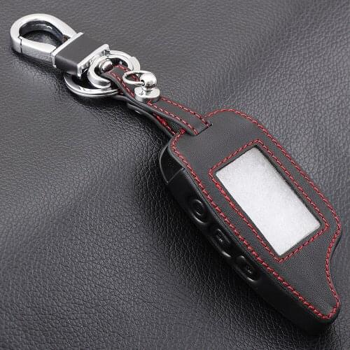 Thie2e Genuine Leather Key Case Cover For Pandora DXL3000 Two Way LCD Remote Starter Car Alarm Systems