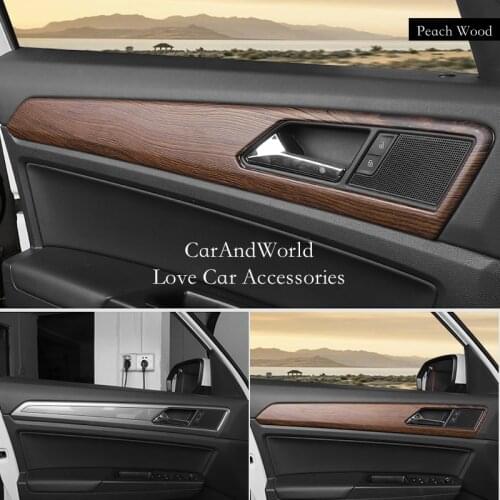 For VW Volkswagen Teramont Atlas 2017-2019 Interior Door Handle Bowl Holder Panel Cover Frame Trims Decoration Car Accessories