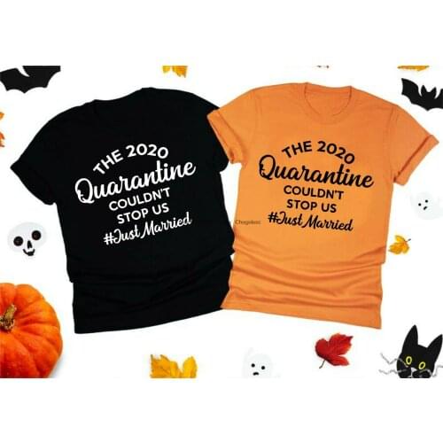 The 2020 Quarantine Couldn't Stop Us Just Married T-Shirt Lockdown Unisex Top(1)