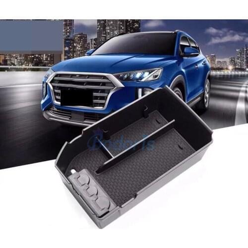 Central Armrest Glove Storage Box Tray Console Container Case Car Organizer For Hyundai Tucson 2019 2020 Auto Accessories