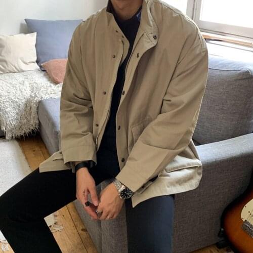 New spring and autumn retro wash simple loose Japanese solid color tooling street jacket mens wild handsome loose jacket men