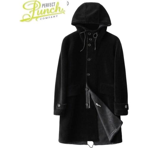 Jacket Winter Men Suede Mens Clothing Genuine Wool Fur Coat Male Long Parka Hooded Jackets Mens Clothes Chaqueta LXR900