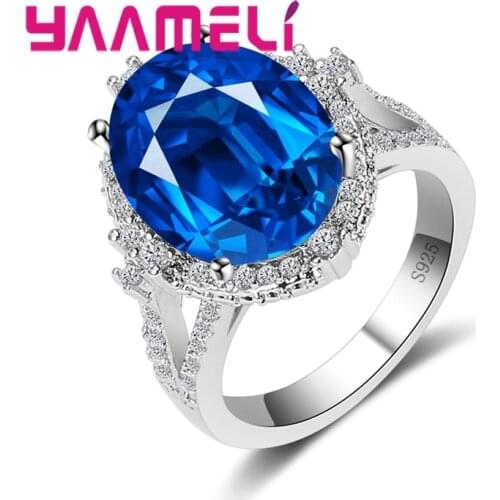 Summer High Quality Hot Affordable 925 Sterling Silver Ring Ocean Sky Dark Blue Beach Oktoberfest Souvenirs