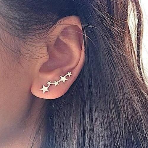 Star Ear Climber Small Stud Earring Birthday Gift Women Statement Metal Fashion Jewelry AM2104