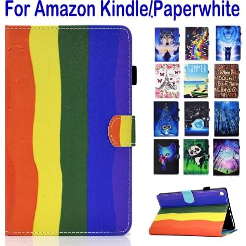 Cute Case For Amazon Paperwhite Kindle Fire HD 8 HD 10 All New Kindle Cover Shell Tablet Stand Fundas Free Touch Pen