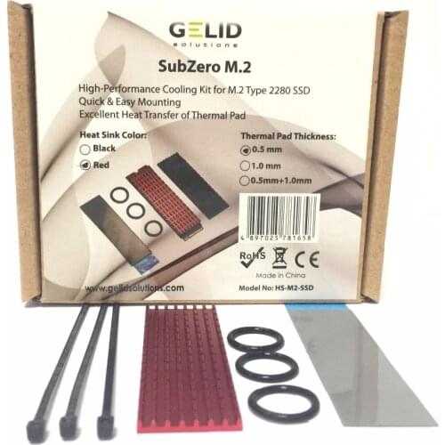 New GELID SubZero M.2 Thermal pad High-Perfornance Cooling Heat Sink Kit for M.2 Type 2280 SSD Quick Easy Mounting Thermal pad