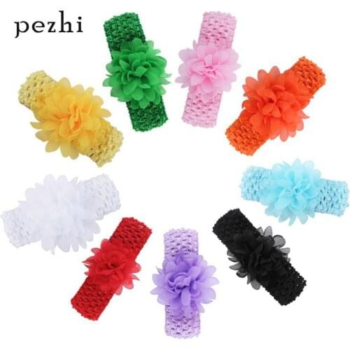 New European and American knitted chiffon headband childrens hair accessories headdress baby baby head hair band