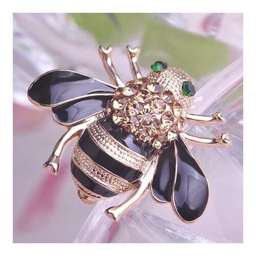 Very Cute Enamel Bee Broaches Fashion Womens Gold Broches Bouquet Colares Bijuterias Best Wedding Brooches Relogio crystal Pins
