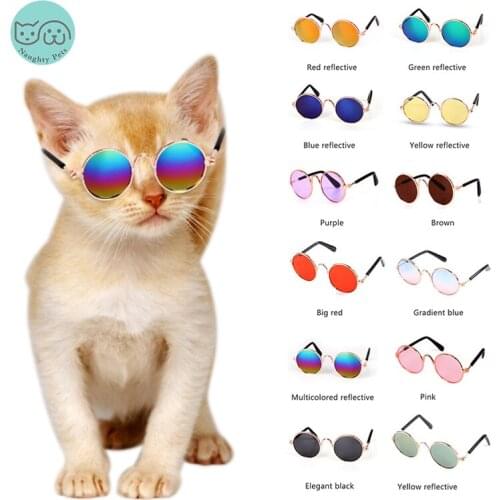 Pet Cat Glasses Cute Eye Wear Sunglasses For Puppy Small Dogs Cats Pet Accessories Photos Props Vintage Round Glasses