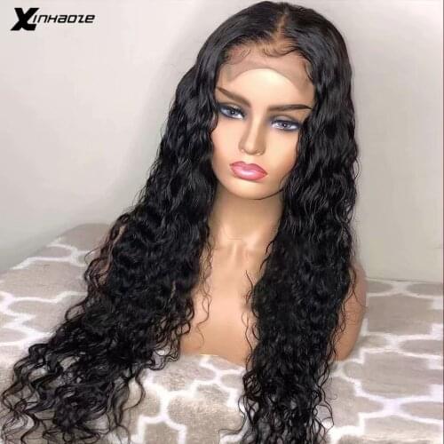 Deep Part Water Wavy Human Hair Wigs 13*6*1 Wet and Wavy Lace Front Wigs Brazilian Lace Frontal Wig Pre Plucked Bleached Knots
