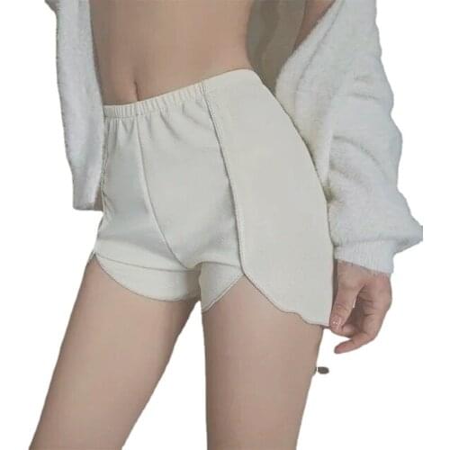 Sexy pajamas summer cotton shorts Japanese style simple elastic waist casual large size lattice men and women home pants