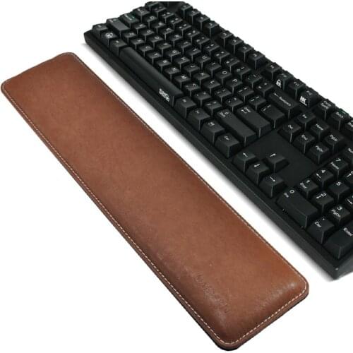 Durable Memory Foam Nonslip Wrist Support 41.5x9.5cm PU Leather Keyboard Wrist Rest for Office Computer