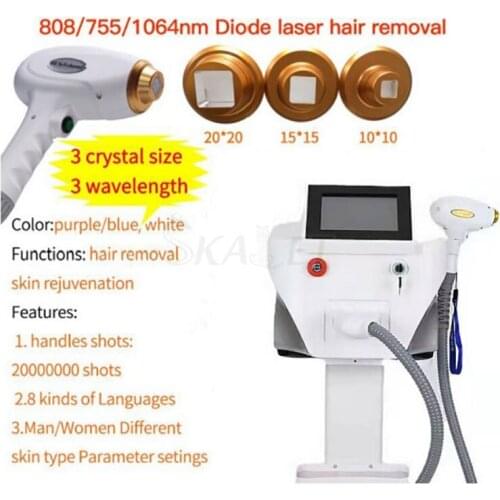 Professional Diode Laser Permanent Hair Removal Machine 3 Wavelength Permanent Treatment Beauty Salon
