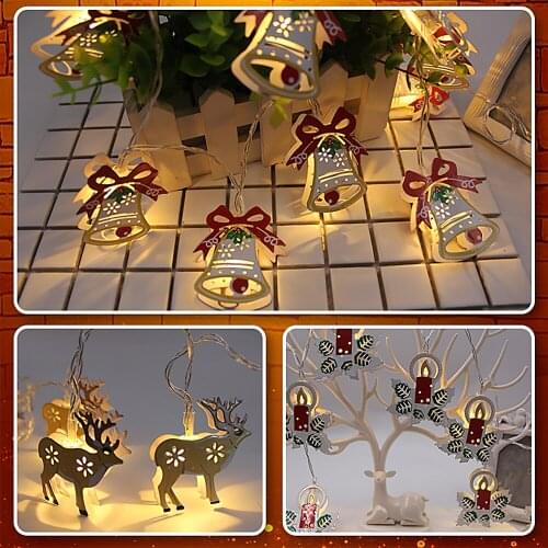 Chrsitmas Decorations 2021 Chrsitmas Snowman Elk Bell Candle Led Light String Festival Party Home Decor Festive New Year Decor
