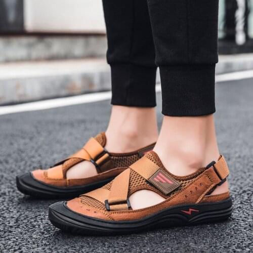 Da sandel sandalen romanas masculina safety sandals-men beach heren sandals homme women leather work sandalle size para ete man