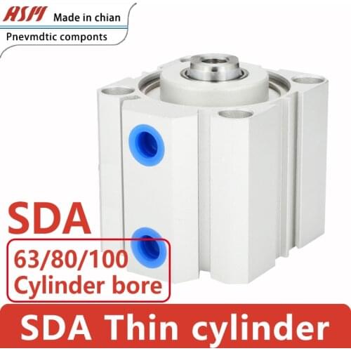 SDA Thin Pneumatic Cylinder With Inner Diameter of 63/80/100MM And Stroke of 5-300MM