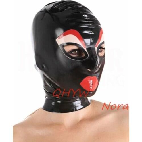 Sexy Handmade Latex Face Mask for Female Exotic Latex Full Breath Hoods Mask Cekc Lingerie Uniform