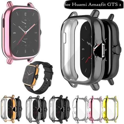 Full Protective Case Cover For Huami Amazfit GTS 2 / 2e SmartWatch Replacement Accessories Frame Cases 360 TPU Screen Protective
