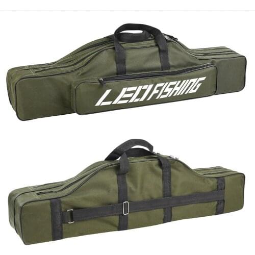 600D Oxford cloth Fishing Rod Bags Portable Multifunction Fishing Bag Carrier Canvas 80*14*20cm Fishing Rod 2 Layer